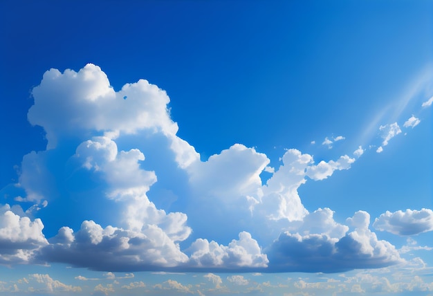 Un cielo azul con nubes y una nube blanca.