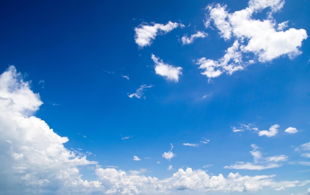 Cielo azul con nubes y sol