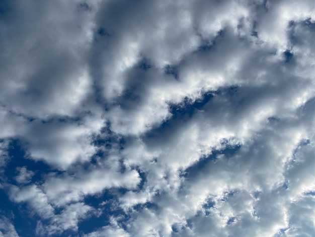 cielo azul y nubes por la tarde