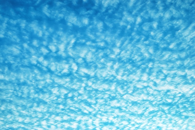 Cielo azul y textura de nubes blancas.