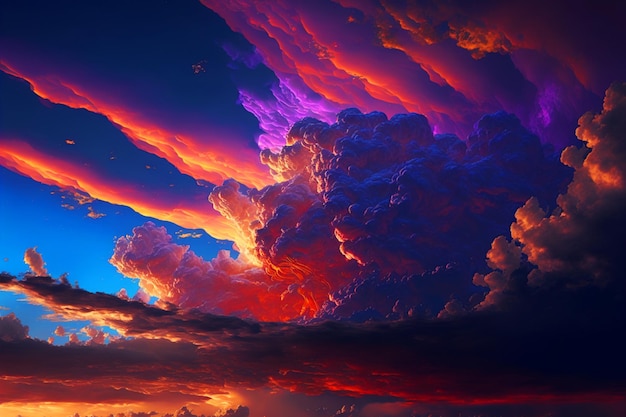 Cielo coloreado con nubes