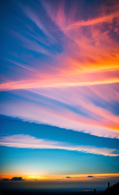 Un cielo colorido con nubes en el cielo.