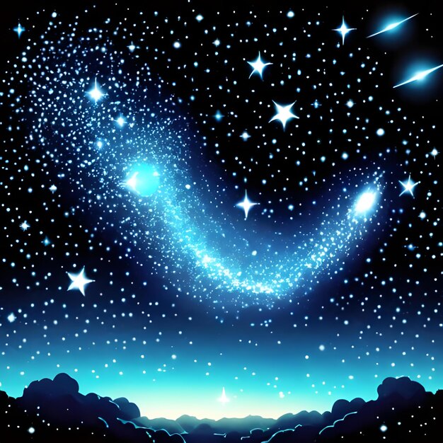 Foto un cielo estrellado lleno de galaxias giratorias y constelaciones brillantes