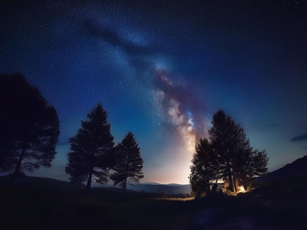 El cielo estrellado de la noche