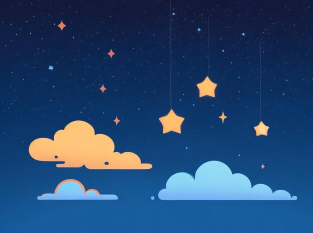 Foto cielo estrellado con vector de la vía láctea ilustración simple en 3d