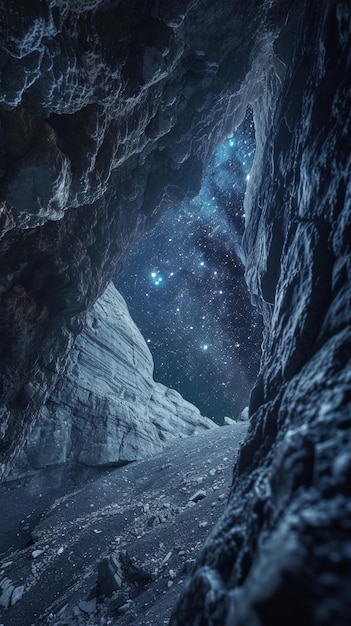 El cielo estrellado visto desde una cueva