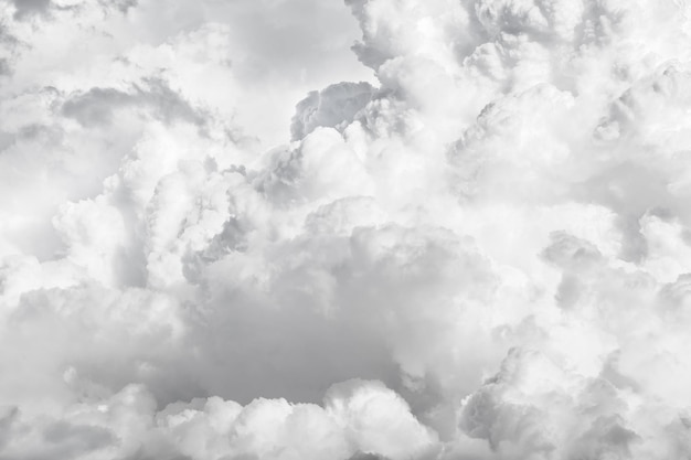 Cielo con fondo de nubes blancas tono de imagen en blanco y negro