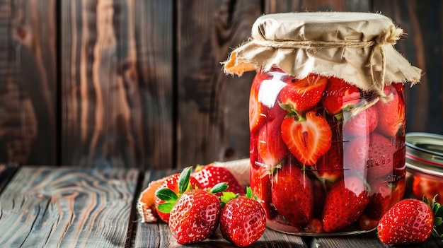 El cielo de las fresas en un frasco