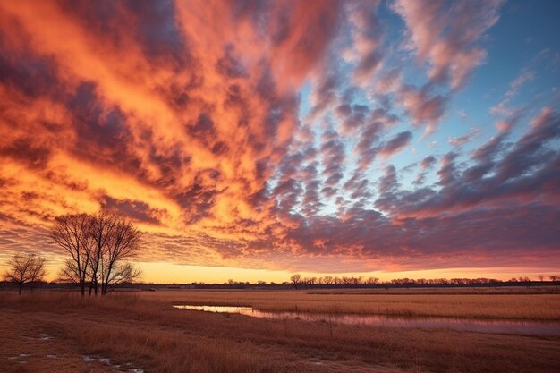 El cielo en llamas con los colores del atardecer