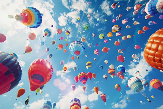 un cielo lleno de globos con las palabras la palabra en la parte inferior