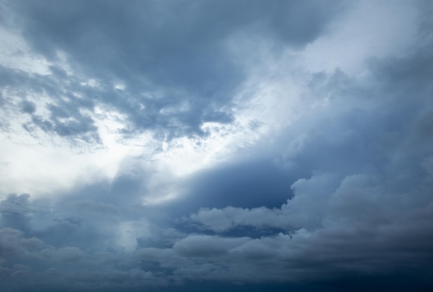 Cielo lluvioso dramático y nubes oscuras