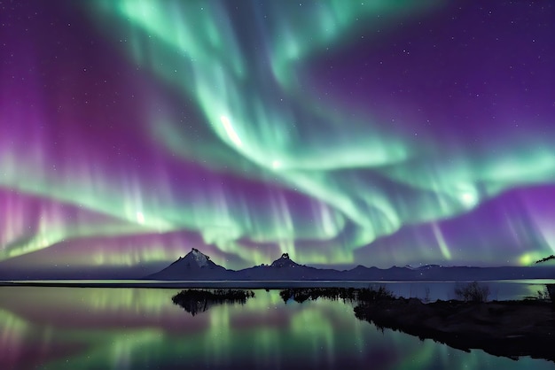 Un cielo morado con la palabra aurora en él.