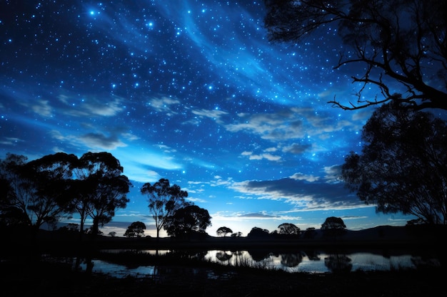 el cielo de la noche está despejado lleno de estrellas fotografía publicitaria profesional
