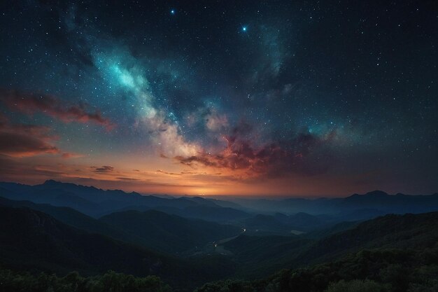 El cielo nocturno adornado con belleza etérea