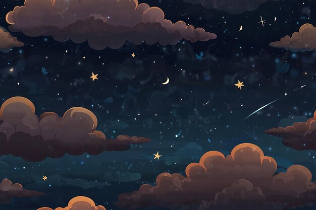 Foto el cielo nocturno al estilo de los dibujos animados