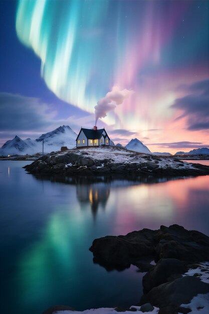 cielo nocturno aurora paisaje luz naturaleza agua del norte sol luces del norte aurora boreal