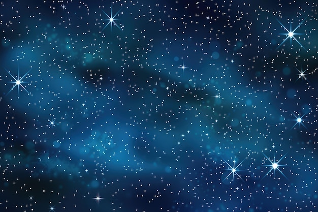 Cielo nocturno azul oscuro con muchas estrellas Vía Láctea fondo cosmos