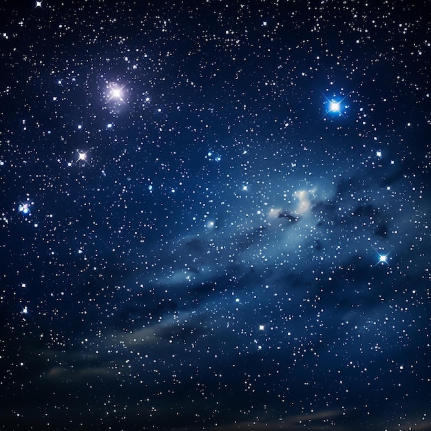 Cielo nocturno estrellado con nubes