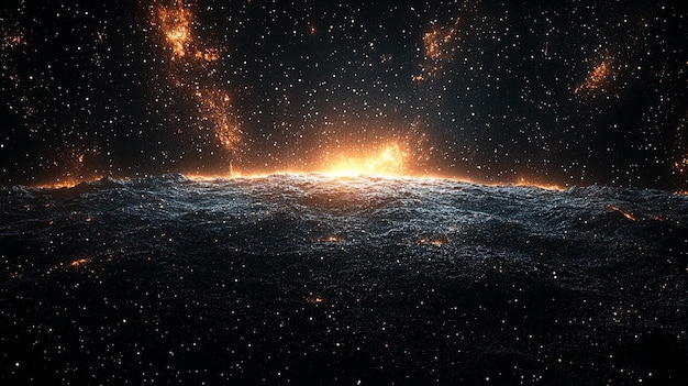 el cielo nocturno estrellado que muestra una vasta galaxia llena de estrellas relucientes la captura del paisaje cósmico