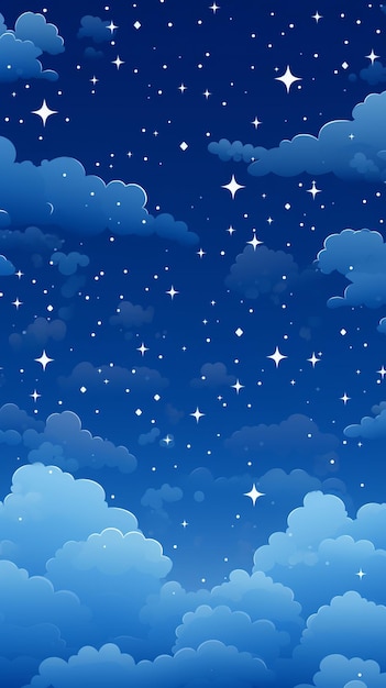 Foto cielo nocturno con estrellas y nubes ilustración vectorial