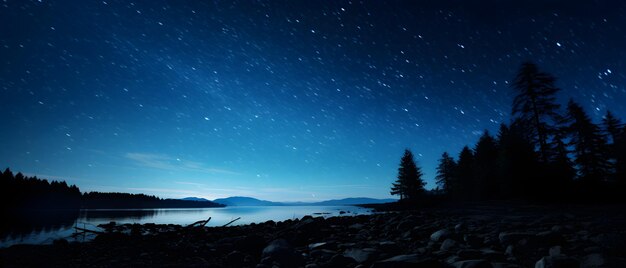 Cielo nocturno con estrellas y planetas sobre el área de la Bahía