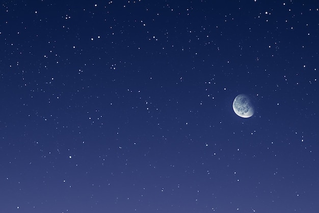 Cielo nocturno con fondo de luz de luna