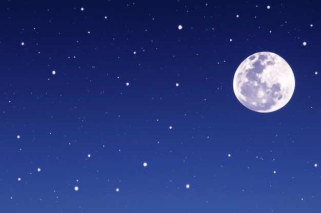 Cielo nocturno con fondo de luz de luna