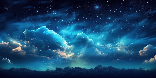 cielo nocturno con fondo de nubes