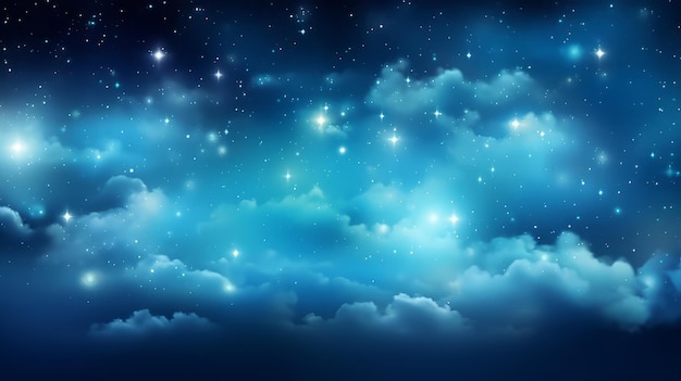El cielo nocturno lleno de estrellas y nubes