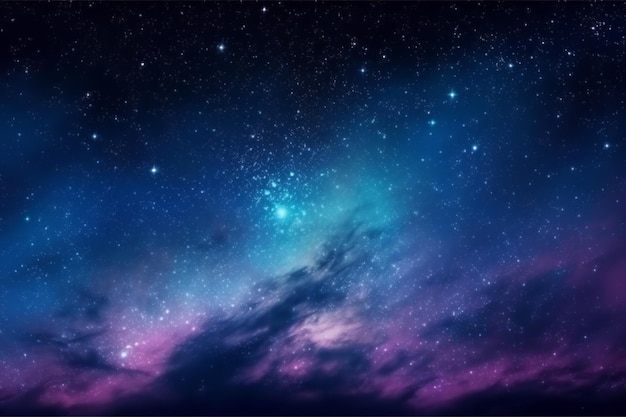 Un cielo nocturno morado y azul con estrellas y las palabras 'estrellas'