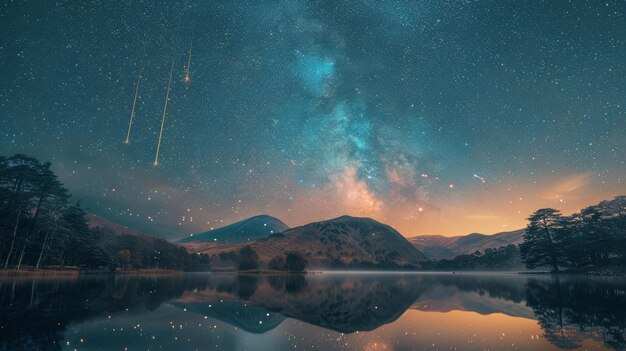 El cielo nocturno reflejado en el agua