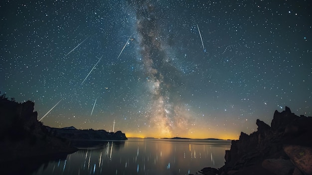 El cielo nocturno reflejado en el agua