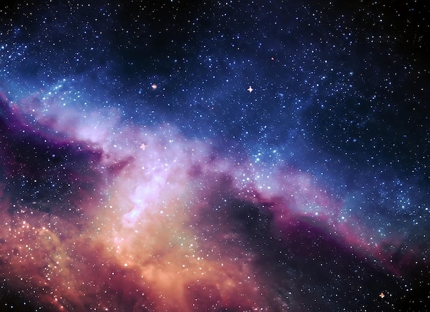 El cielo nocturno del Universo lleno de estrellas y nebulosas Galaxia fondo del cosmos abstracto