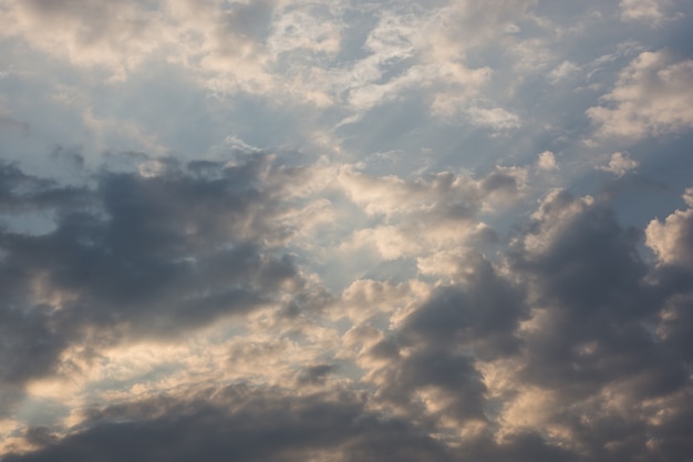 Cielo, nubes, hermoso, en la tarde