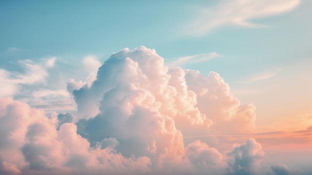 Cielo con nubes suaves en tono pastel generado por IA