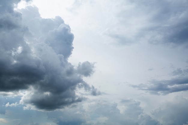 Cielo nublado con nubes grises pesadas