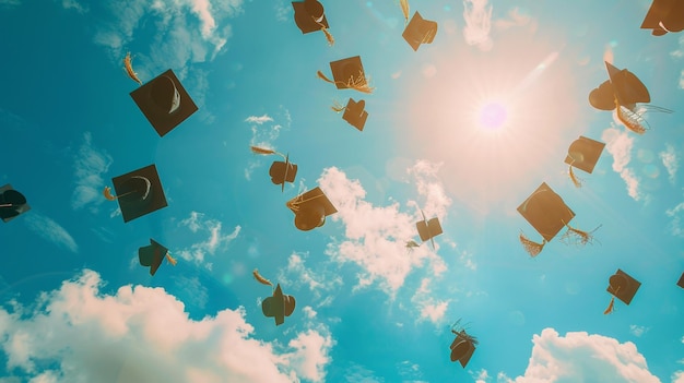 un cielo con las palabras graduación en él