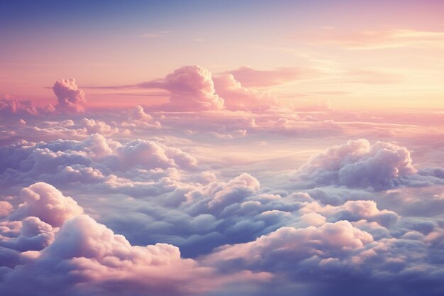 Cielo pastel con nubes serenas ilustración Generativo Ai