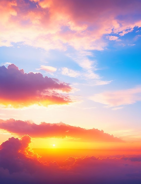 Cielo de puesta de sol con fondo de nubes Cielo de amanecer con fondos de nubes