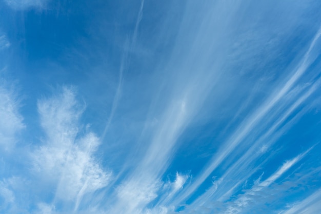 Cielo con raras nubes en forma de línea.