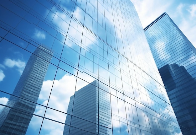 el cielo se refleja en el cristal de un edificio