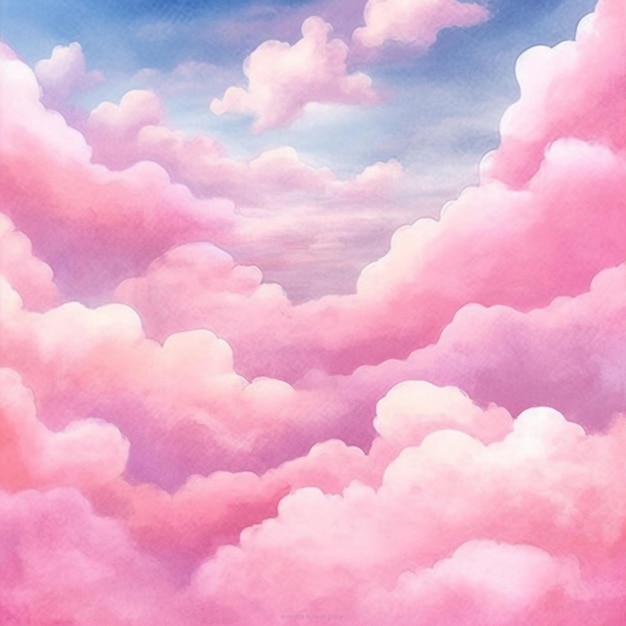 Un cielo rosa y azul con nubes.