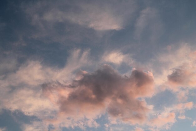 Un cielo rosa con nubes.