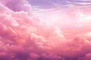 Foto un cielo rosa y púrpura con el sol brillando a través de las nubes