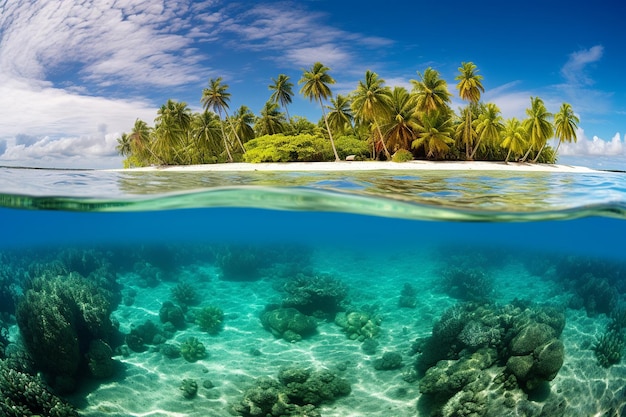 El cielo sobre los arrecifes de coral