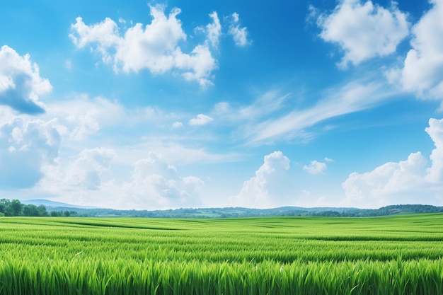 El cielo sobre los campos verdes