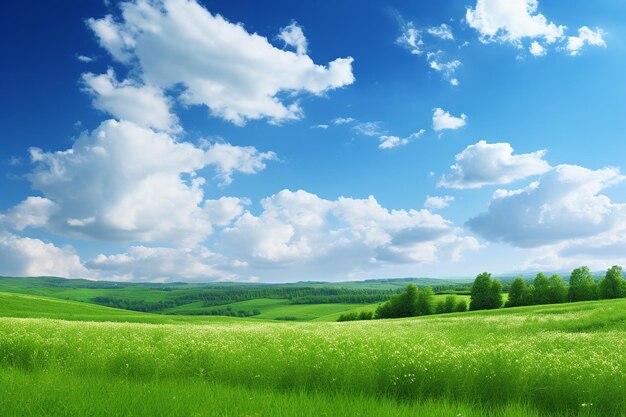 El cielo sobre los campos verdes