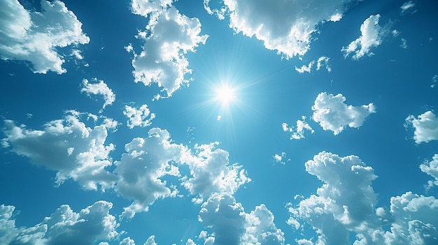 Foto cielos despejados con algunas nubes esparcidas