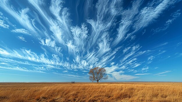 Foto cielos despejados con nubes de cirro