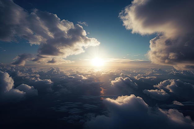 Cielos serenos con nubes danzantes en tonos suaves IA generativa